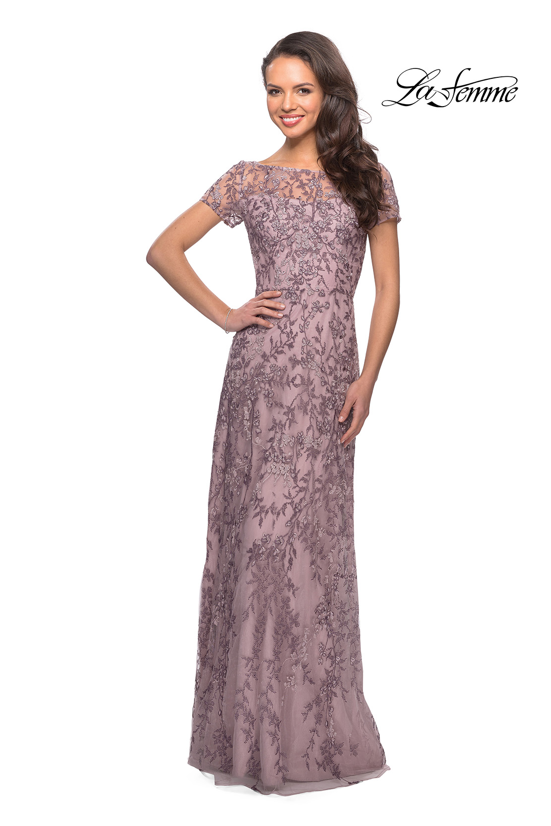 Lilac Floral Mother of the Bride Dress Style 27956