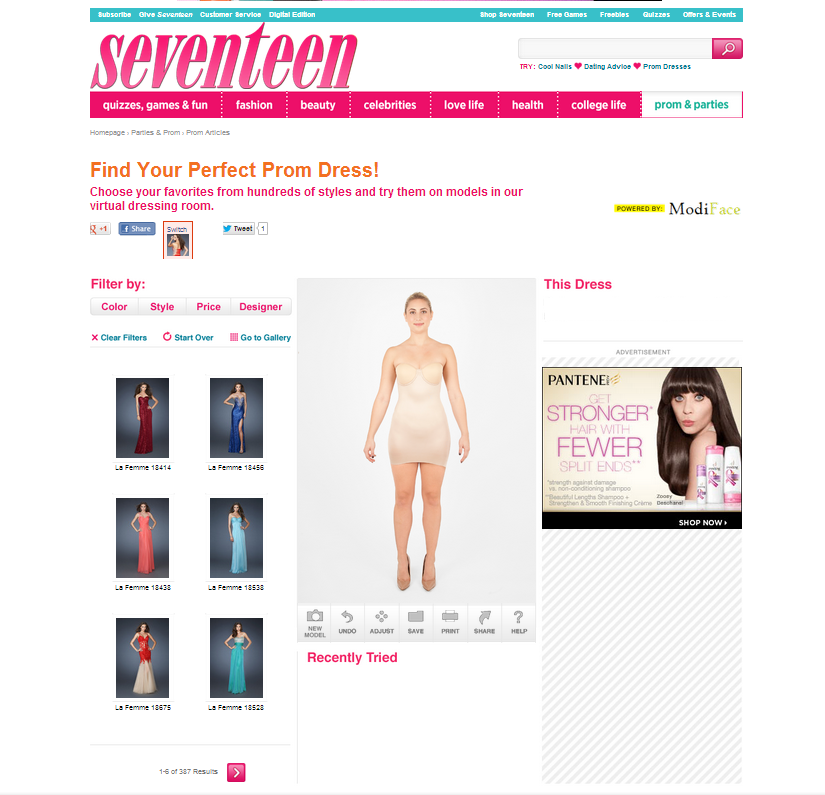 Seventeen Magazine Innovation with Virtual Dressing Room