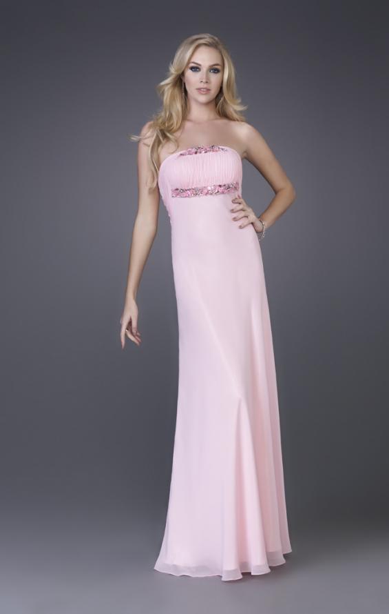 Picture of: Strapless Prom Gown with Cluster Beading and Cut Outs in Pink, Style: 15081, Detail Picture 1
