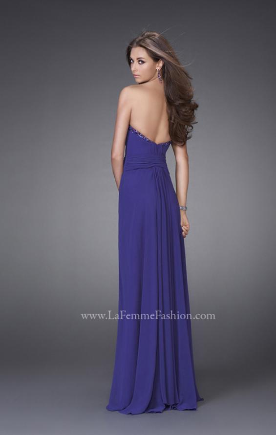 Picture of: Strapless Gown with Beading and Pleated Skirt in Navy, Style: 15126, Back Picture