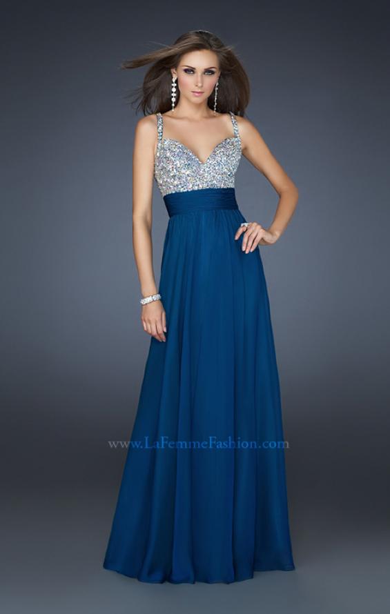 Picture of: Jewel Encrusted Prom Gown with A-line Skirt in Orange, Style: 16802, Detail Picture 8