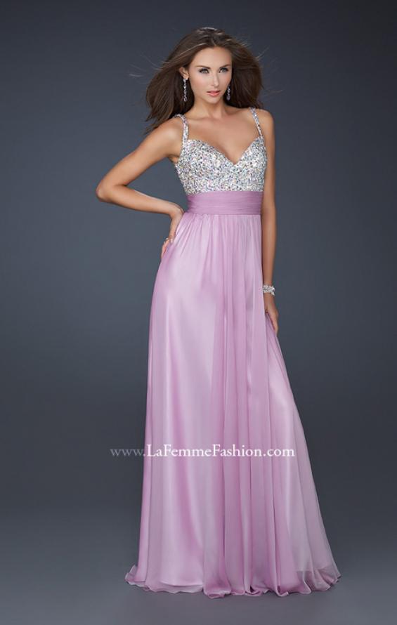 Picture of: Jewel Encrusted Prom Gown with A-line Skirt in Purple, Style: 16802, Detail Picture 12