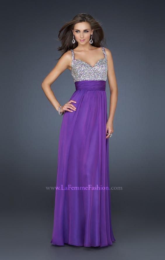 Picture of: Jewel Encrusted Prom Gown with A-line Skirt in Black, Style: 16802, Detail Picture 4