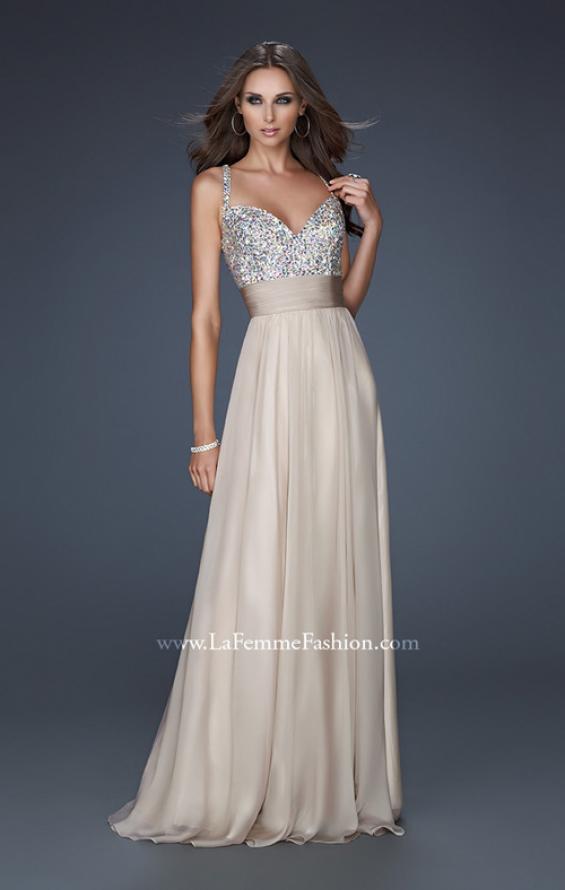 Picture of: Jewel Encrusted Prom Gown with A-line Skirt with Yellow, Style: 16802, Detail Picture 5