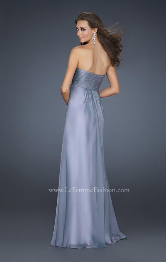 Picture of: Strapless Long Chiffon Prom Dress with Rhinestones in Silver, Style: 16970, Back Picture