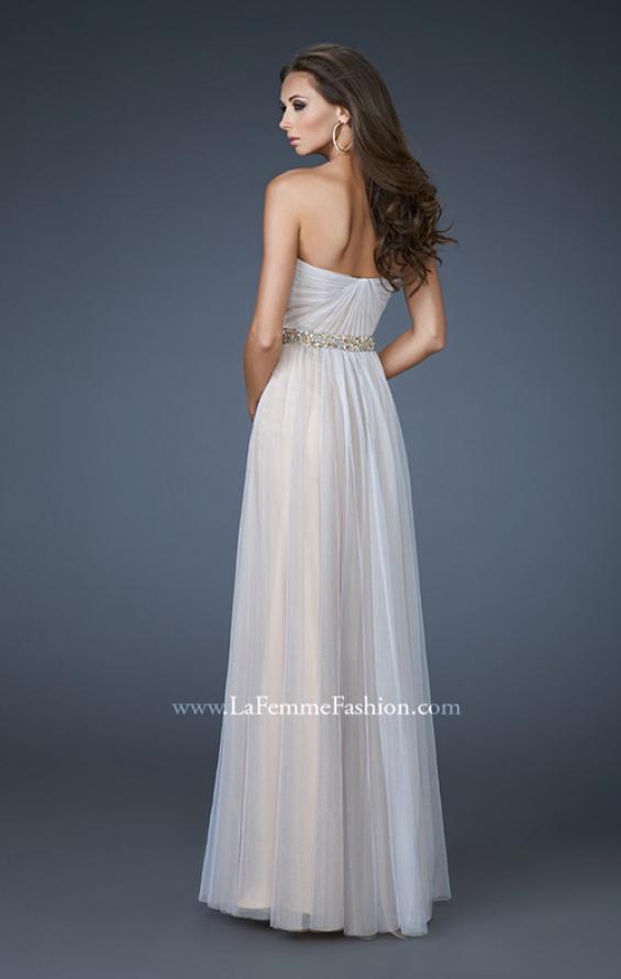Picture of: Sweetheart Neckline Prom Dress with Beaded Belt in Nude, Style: 17150, Back Picture