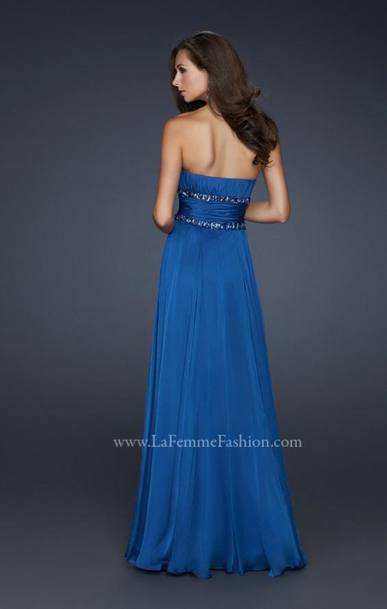Picture of: Simple Long Prom Dress with Beaded Waist in Blue, Style: 17264, Back Picture