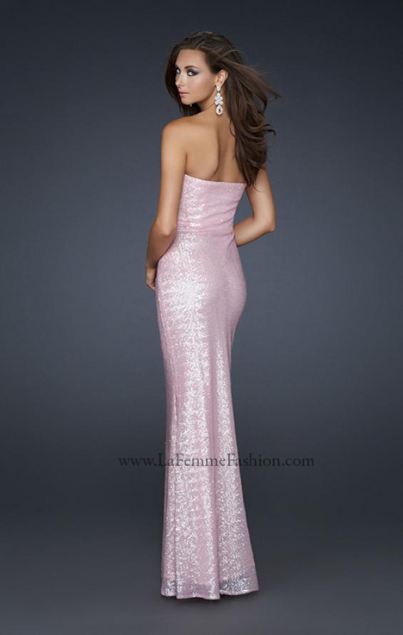 Picture of: Stretch Sequin Mermaid Prom Dress with Beaded Detail in Pink, Style: 17495, Back Picture
