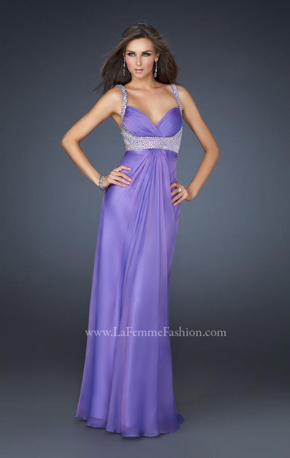 Picture of: Glam Chiffon Prom Gown with Embellished Waistband in Purple, Style: 17543, Main Picture