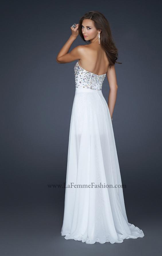 Picture of: Elegant Short Cocktail Dress with Detachable Train in White, Style: 17667, Back Picture