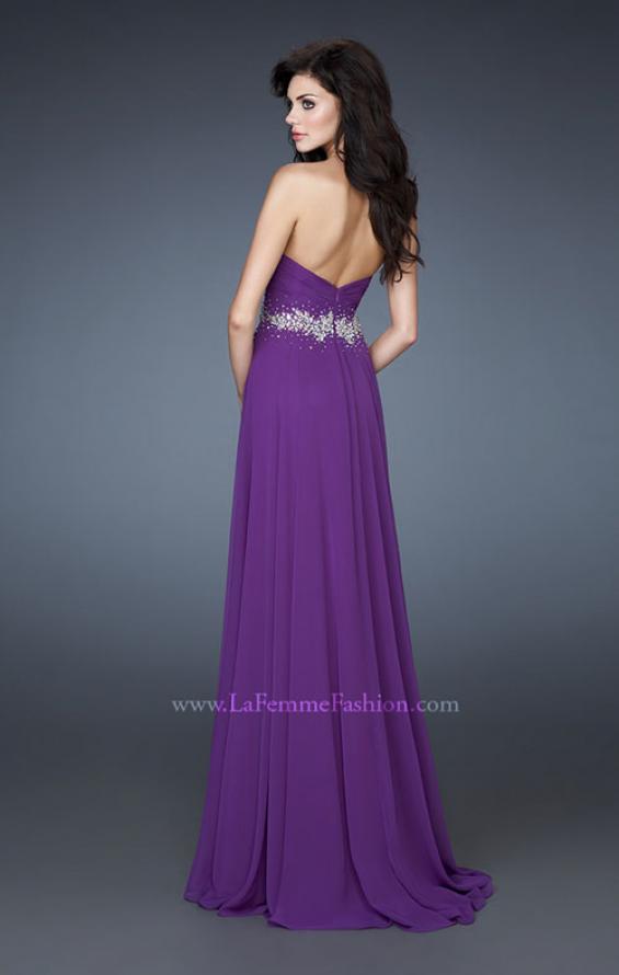 Picture of: Sweetheart neckline Flowing Gown with Ruched Bodice in Purple, Style: 18001, Back Picture