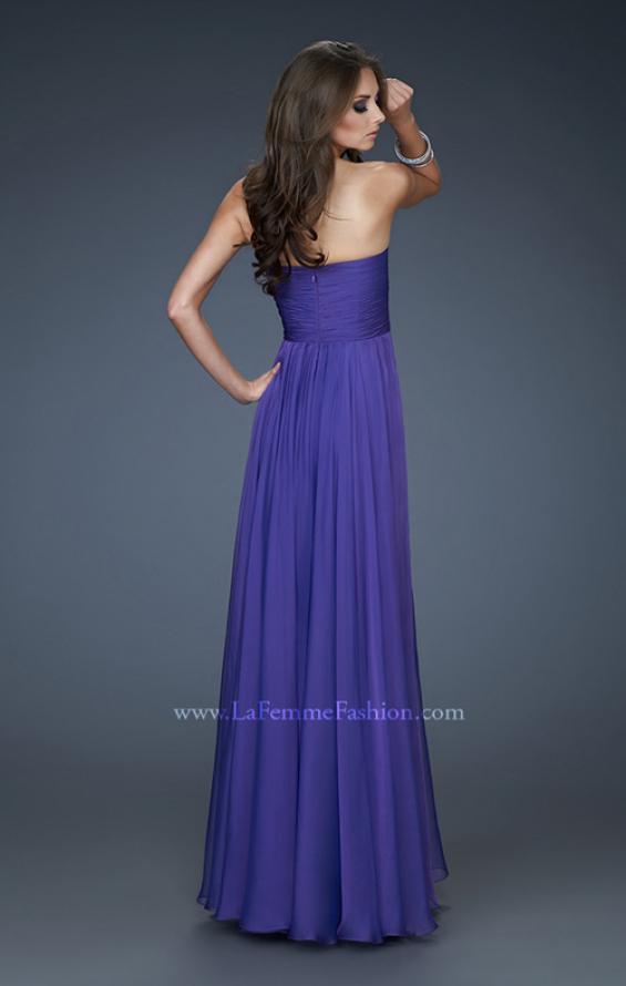 Picture of: Chiffon Gown with Sweetheart Neckline and Beading in Purple, Style: 18219, Back Picture