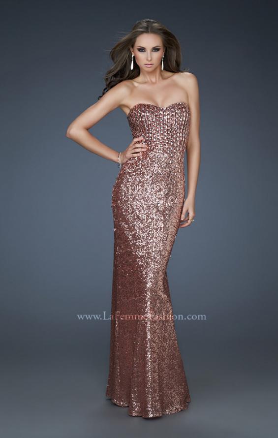 Picture of: Sequined Prom Gown with Sweetheart Neckline in Brown, Style: 18278, Main Picture