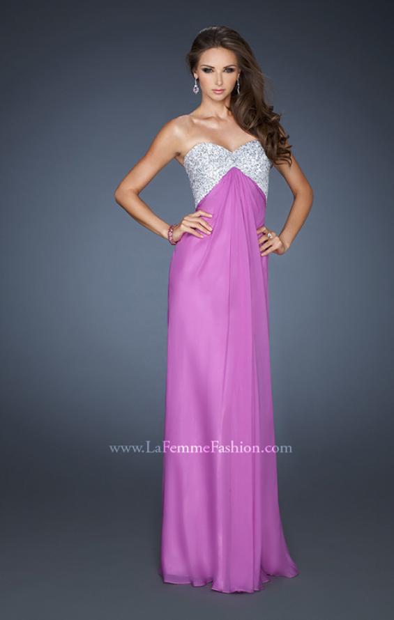 Picture of: Sequined Bodice Prom Dress with Cut Out Back in Purple, Style: 18313, Detail Picture 2