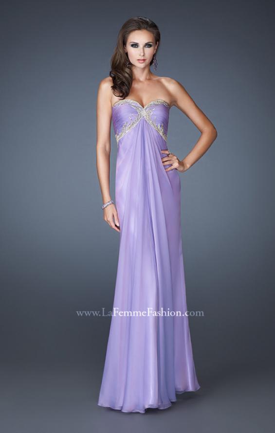 Picture of: Empire Waist Prom Dress with Sequin Design and Cut Outs in Purple, Style: 18390, Detail Picture 3