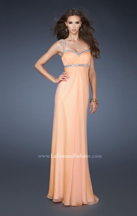 Picture of: Sweetheart Neckline Chiffon Prom Dress with Beaded Straps in Orange, Style: 18519, Detail Picture 2