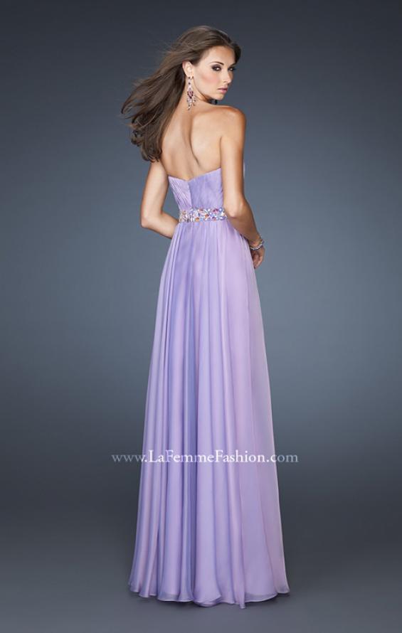 Picture of: Beaded One Shoulder A-line Long Prom Dress in Purple, Style: 18533, Back Picture