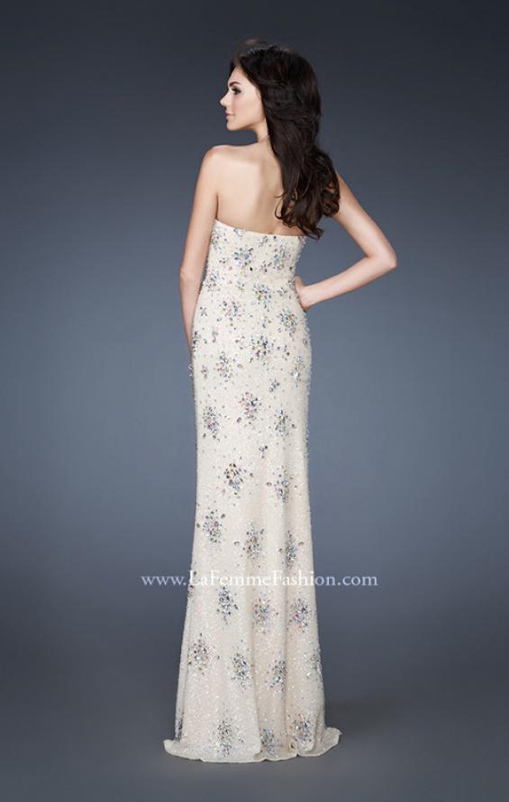 Picture of: Sequined Prom Gown with Iridescent Stone Detailing in Ivory, Style: 18583, Back Picture