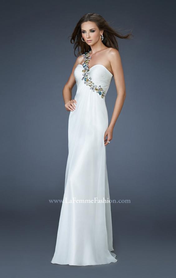 Picture of: Sweetheart Neckline Prom Dress with Multi Colored Stones in White, Style: 18673, Main Picture