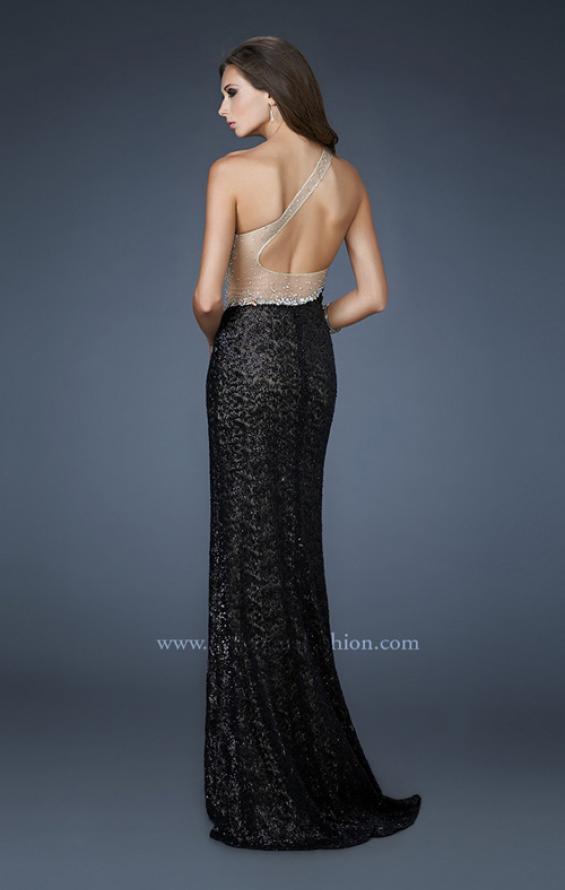 Picture of: One Shoulder Sweetheart Neckline, Ruched Prom Dress in Black, Style: 18684, Back Picture
