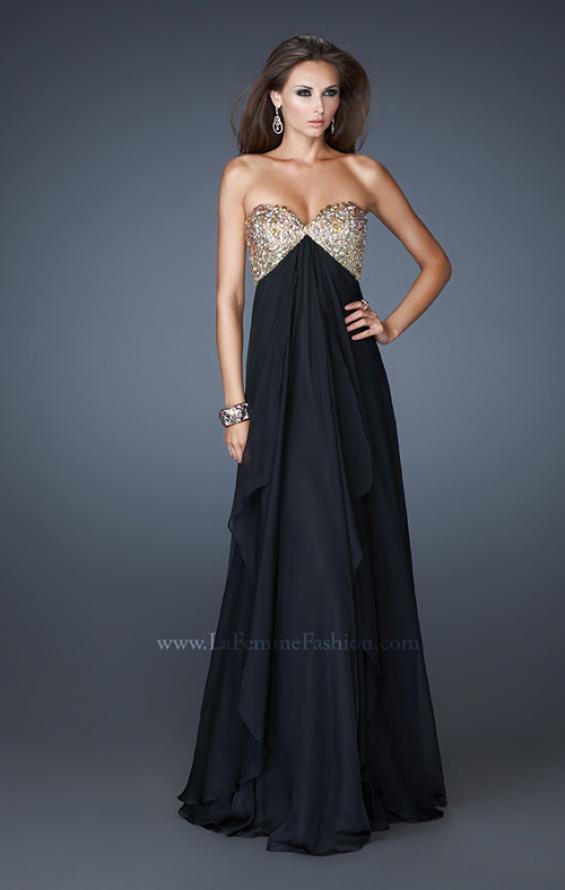 Picture of: Flirty Prom Dress with Sequins and Rhinestone Detail in Black, Style: 18774, Detail Picture 3