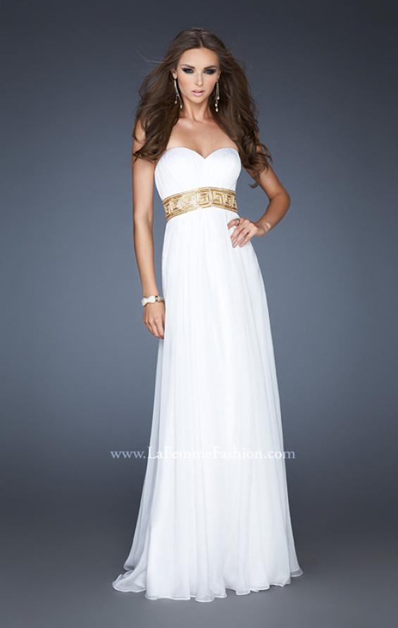 Picture of: Strapless Sweetheart Dress with Intricate Beaded Waist in White, Style: 18794, Main Picture