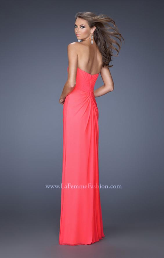 Picture of: Long Strapless Prom Dress with Bedazzled Sweetheart Bodice in Pink, Style: 19679, Back Picture