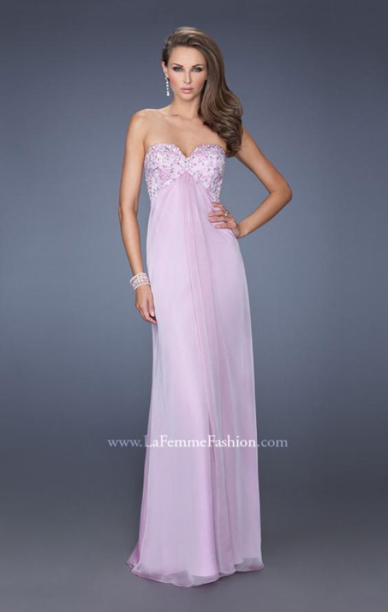 Picture of: Long Strapless Chiffon Prom Dress with Embellished Bodice in Purple, Style: 19740, Main Picture