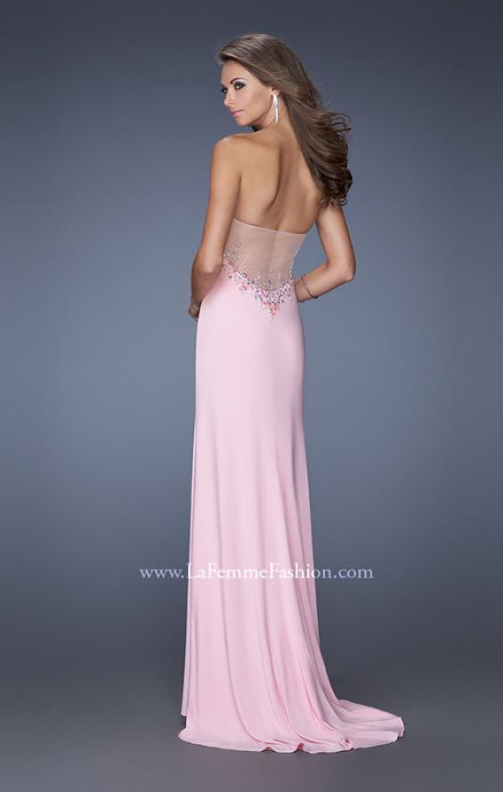 Picture of: Strapless Jersey Prom Dress with Low V Back in Pink, Style: 19869, Back Picture