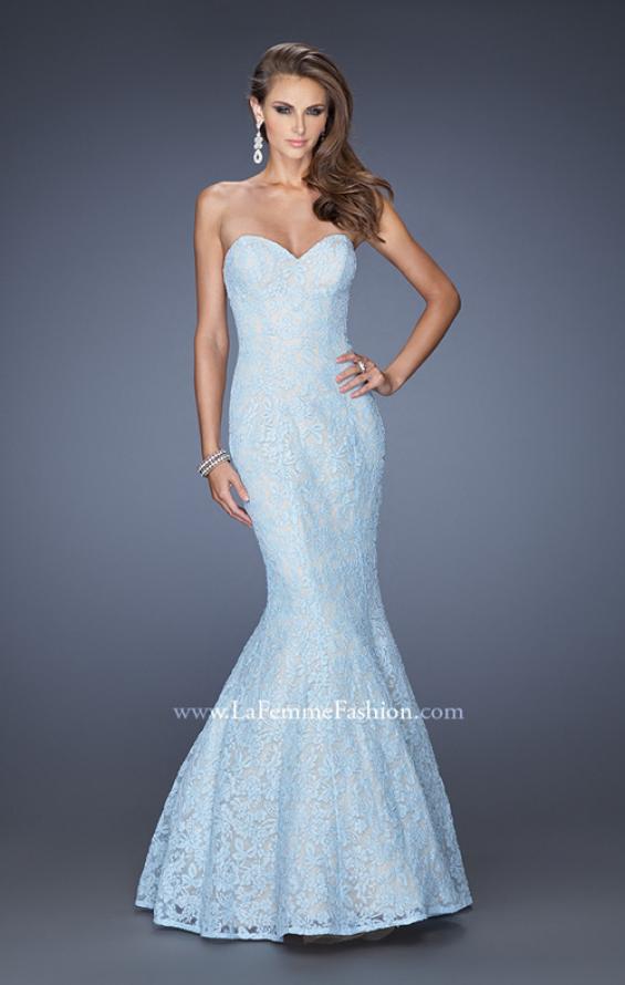 Picture of: Lace Mermaid Prom Dress with Fitted Silhouette in Blue, Style: 20047, Main Picture