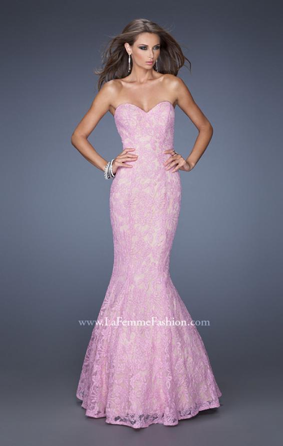 Picture of: Lace Mermaid Prom Dress with Fitted Silhouette in Purple, Style: 20047, Detail Picture 2