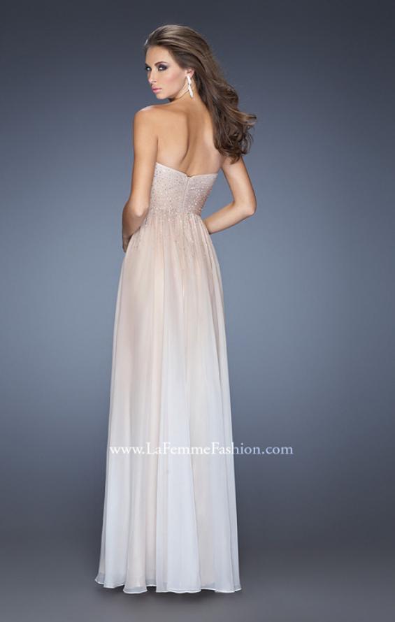Picture of: Ombre Chiffon Prom Dress with Criss Cross Pleating in Nude, Style: 20404, Back Picture