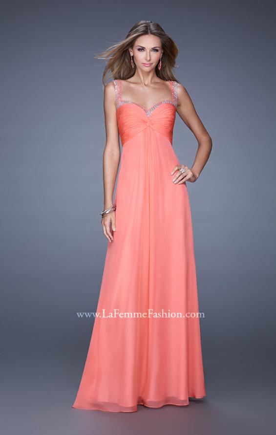 Picture of: Sweetheart Chiffon Prom Dress with Embellishments in Orange, Style: 20678, Detail Picture 3