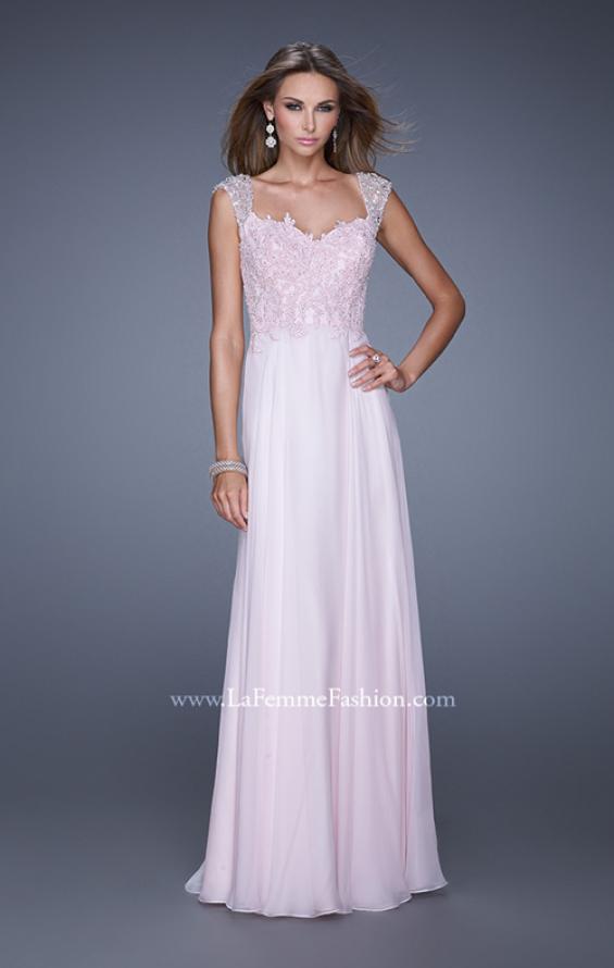 Picture of: Beaded Lace Sweetheart Prom Dress with Sheer Straps in Pink, Style: 20701, Detail Picture 3