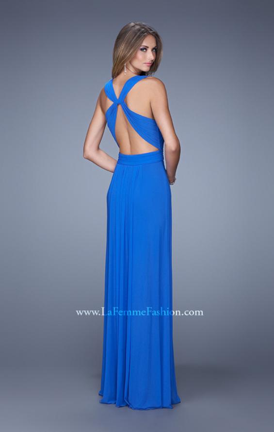 Picture of: Long Prom Dress with Adjustable Straps in Blue, Style: 20765, Back Picture