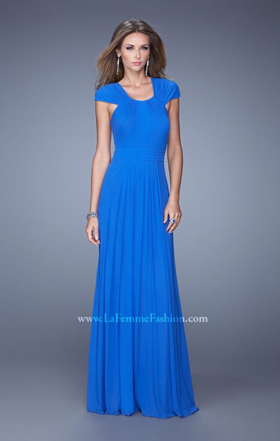 Picture of: Long Prom Dress with Adjustable Straps in Blue, Style: 20765, Detail Picture 2
