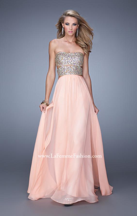 Picture of: Strapless Prom Gown with Cut Outs and Sequins in Pink, Style: 20904, Main Picture