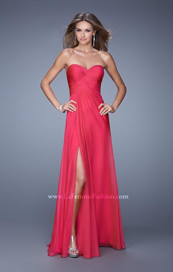 Picture of: Sweetheart Neckline Prom Dress with Crisscross Bodice in Red, Style: 21057, Back Picture