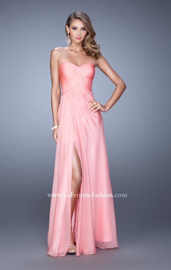 Picture of: Sweetheart Neckline Prom Dress with Crisscross Bodice in Pink, Style: 21057, Detail Picture 3