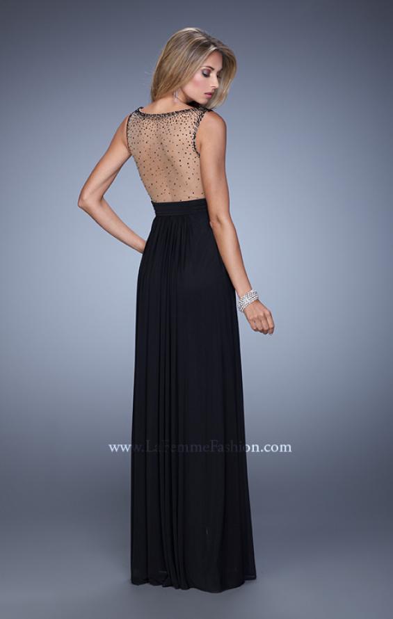 Picture of: Rhinestones V Neck Long Chiffon Prom Dress in Black, Style: 21150, Detail Picture 1