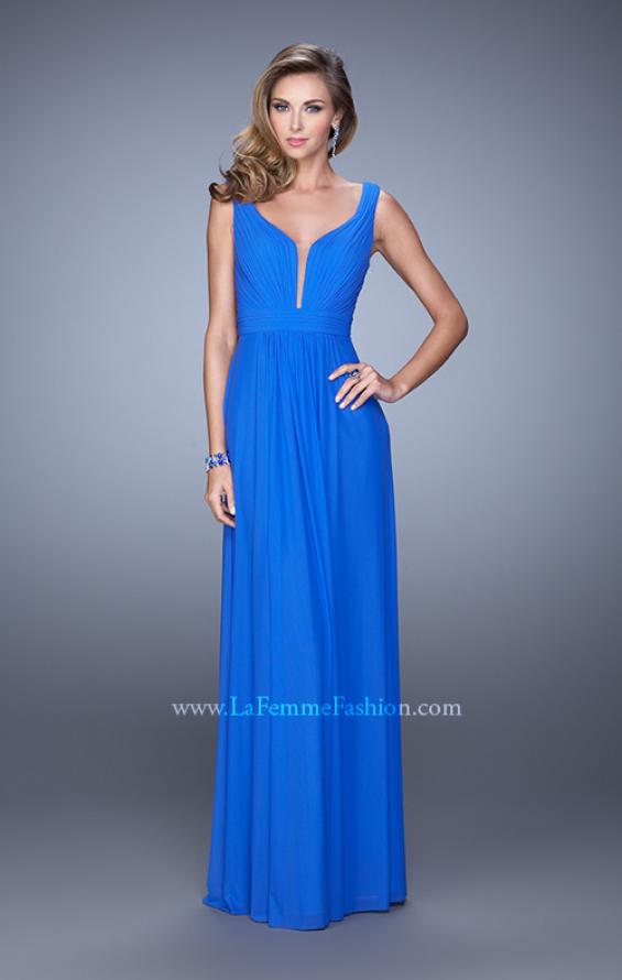 Picture of: Rhinestones V Neck Long Chiffon Prom Dress in Blue, Style: 21150, Detail Picture 2