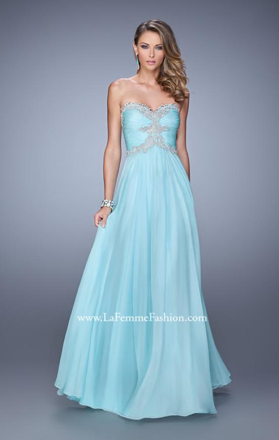 Picture of: Ruched Bodice Prom Dress with Sweetheart Neckline in Mint, Style: 21173, Detail Picture 3