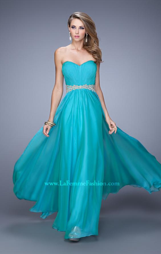 Picture of: Elegant Long Prom Dress with Beaded Embroidery in Green, Style: 21177, Detail Picture 1
