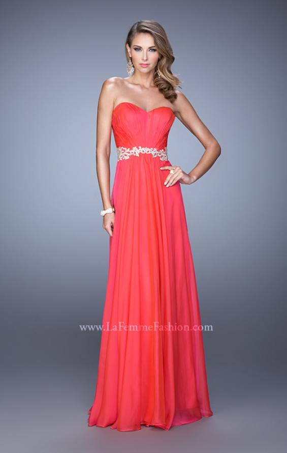 Picture of: Elegant Long Prom Dress with Beaded Embroidery in Red, Style: 21177, Detail Picture 4