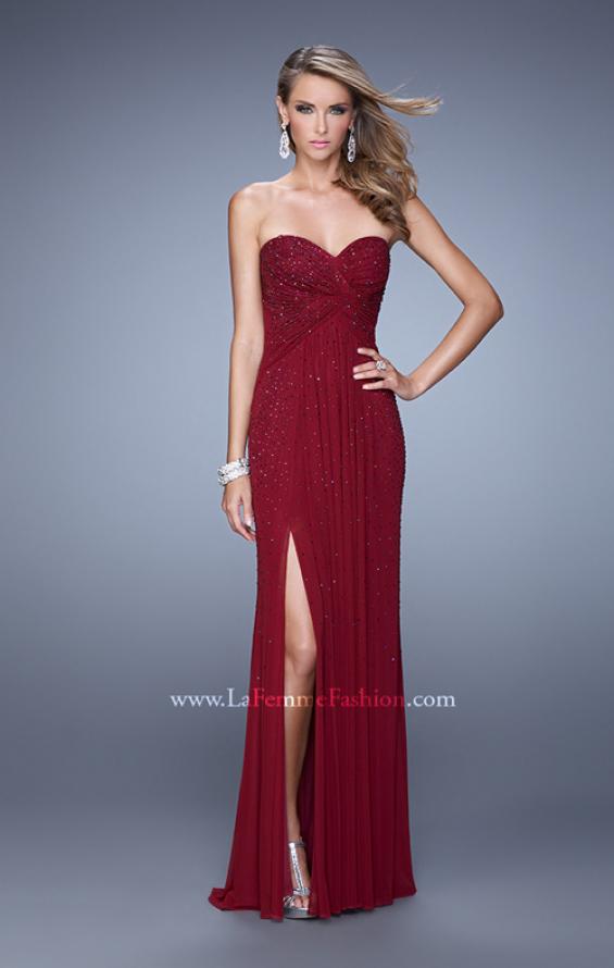 Picture of: Glam Embellished Prom Gown with Open Back in Red, Style: 21235, Detail Picture 4