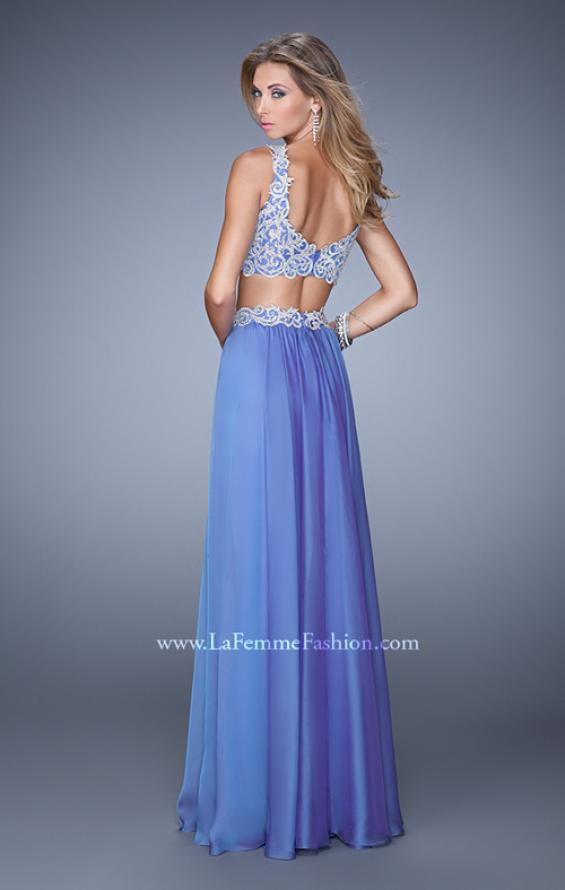 Picture of: Two Piece Prom Dress with Embroidered Top and Pockets in Blue, Style: 21342, Back Picture