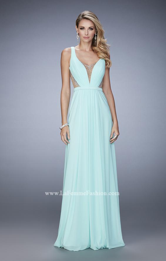 Picture of: Alluring Prom Dress with Plunging Neckline and Open Back in Blue, Style: 22238, Detail Picture 2