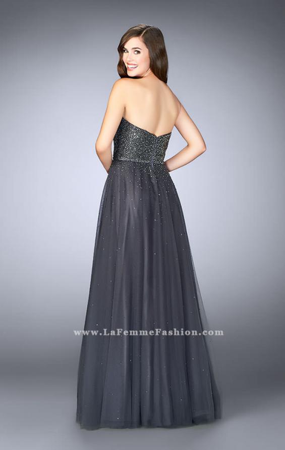 Picture of: Sweetheart Strapless Tulle Dress with a Beaded Bodice in Silver, Style: 23228, Detail Picture 3