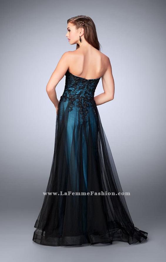 Picture of: Tulle A-line Dress with Beaded Lace Bodice in Blue, Style: 23920, Back Picture