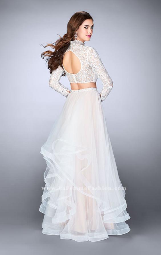 Picture of: Long Sleeve Two Piece Prom Dress with Pockets in White, Style: 23924, Detail Picture 4